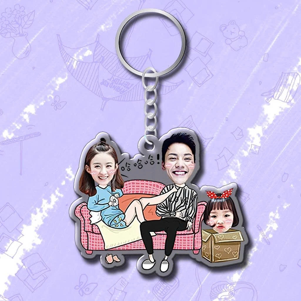 Móc Khoá Cặp Đôi, Móc Khoá Gia Đình Chibi In Theo Yêu Cầu 2 Mặt Dễ Thương Dùng Làm Quà Tặng Bạn Bè Người Thân - SakuMai