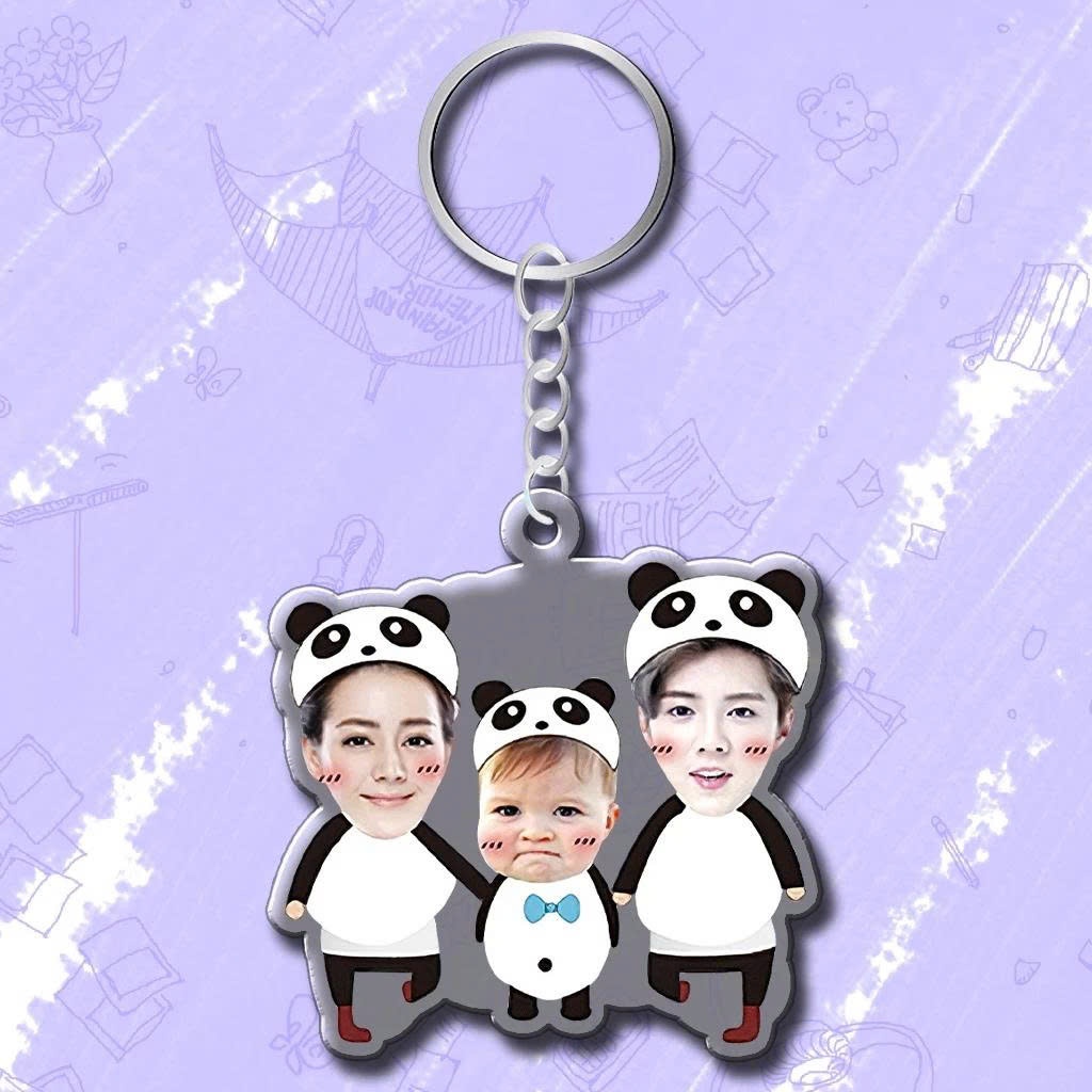 Móc Khoá Cặp Đôi, Móc Khoá Gia Đình Chibi In Theo Yêu Cầu 2 Mặt Dễ Thương Dùng Làm Quà Tặng Bạn Bè Người Thân - SakuMai