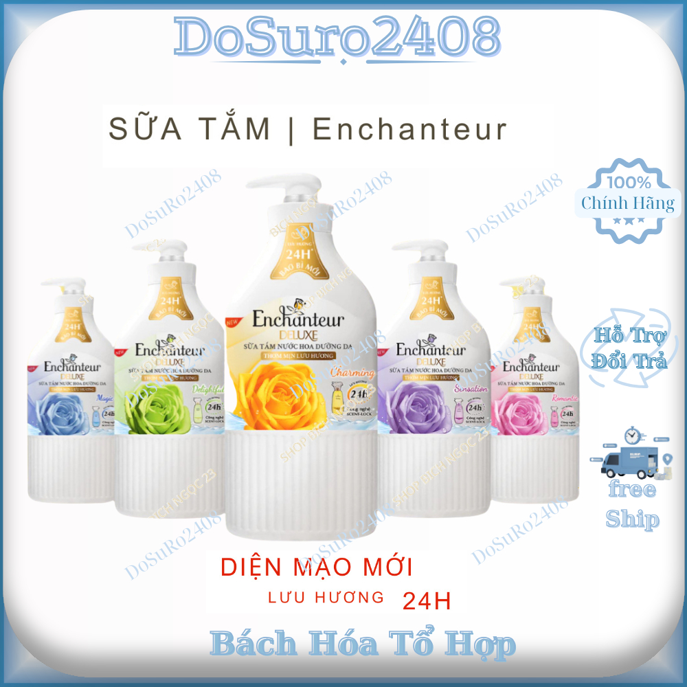 Sữa tắm hương nước hoa dưỡng da thơm mịn Enchanteur Deluxe 650g