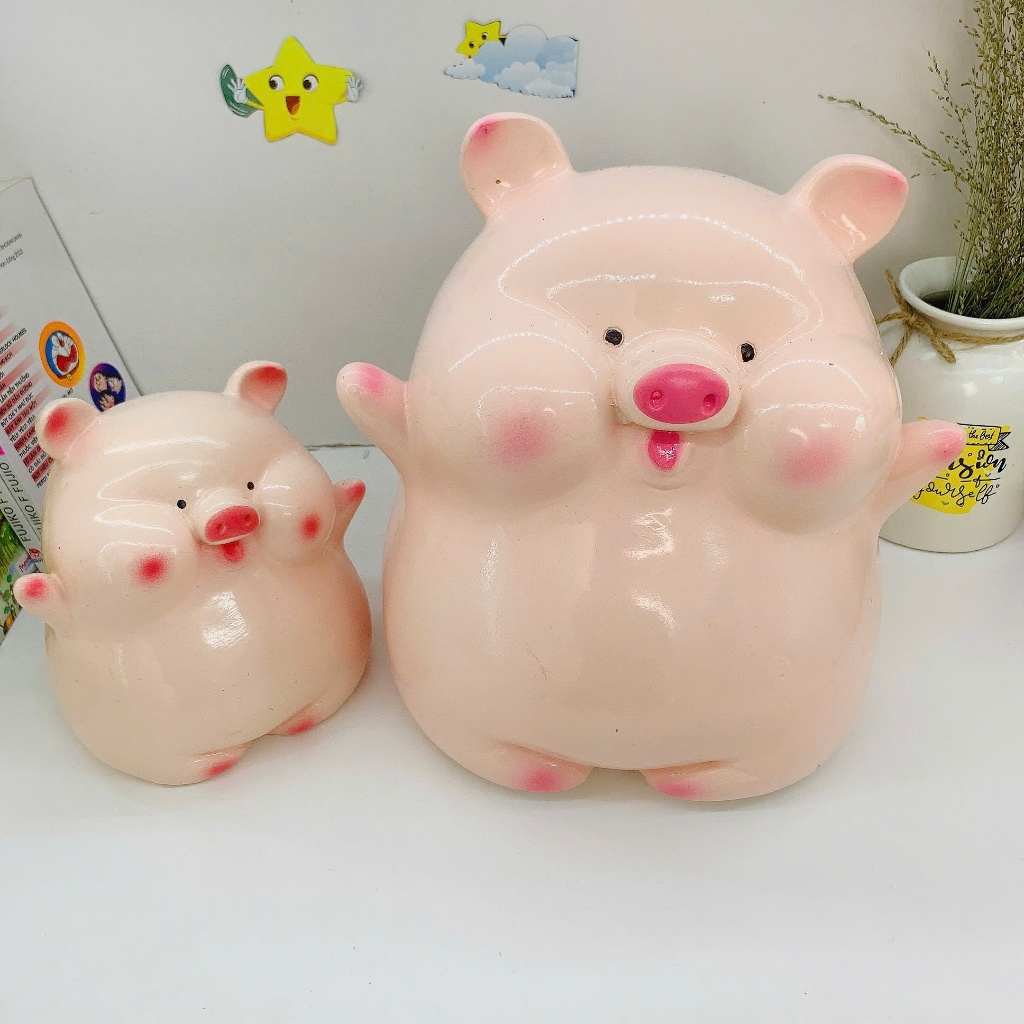 [Mua 1 tặng 1 nhỏ]Heo đất lợn đất tiết kiệm Heo Bánh Bao size to,ống tiết kiệm quà tặng LĐ2