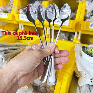 (Đá R) Set 5 Chiếc Thìa Sinh Tố Inox Muỗng Cà Phê Thép Không Rỉ 20 /23cm Cán Dài Chanh Đá
