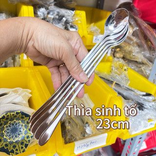 (Giá Sỉ) combo 8/12 Muỗng Sinh Tố Inox Dài 23cm Thìa Cà Phê Thép Không Rỉ
