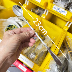 1/3/5 Chiếc Thìa Inox Cán Dài 23cm (đá R)- Muỗng Sinh Tố Thép Không Rỉ Trà Đào Cocktail Cà Phê Đá