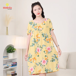 [XẢ KHO GIÁ SỐC] Váy đầm ngủ ngắn tay mặc nhà vải Viscose tự nhiên thoáng mát bigsize mã MEV0551