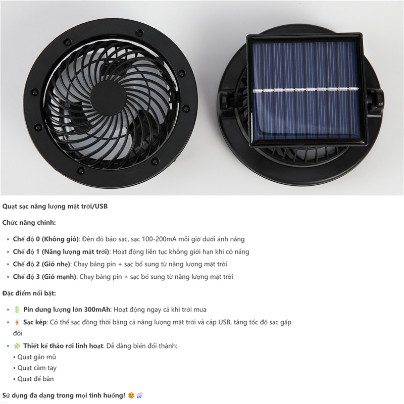 MŨ CHỐNG NẮNG GẮN QUẠT CHẠY PIN THÔNG MINH, TÍCH HỢP NĂNG LƯỢNG MẶT TRỜI, Tiện Lợi Cho Cắm Trại, Dã Ngoại Và Câu Cá