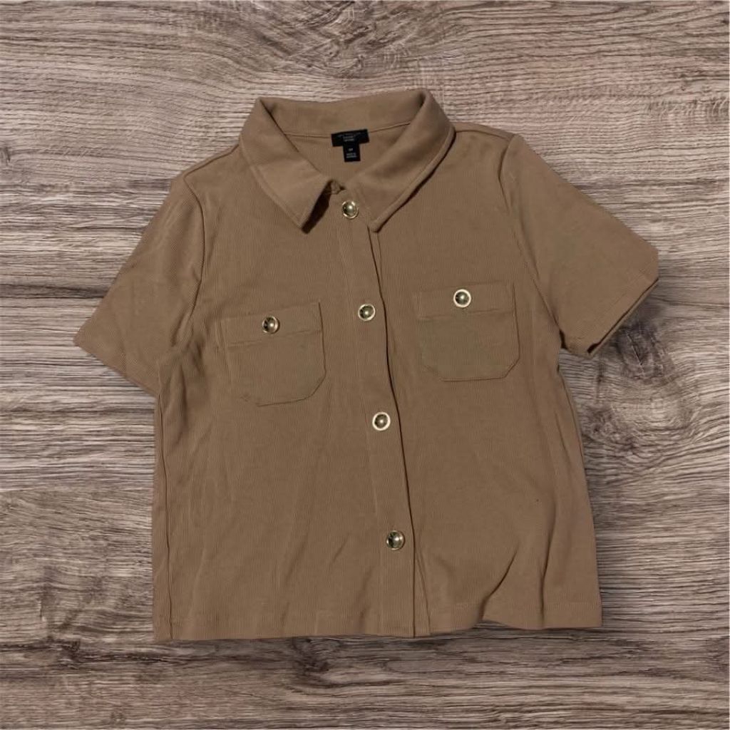 Áo sơ mi crop Ann T4ylor bigsize xuất xịn