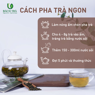 Trà Ô Long Bảo Ngọc Bách Trà | Trà Cao Cấp 1 Tôm 2 Lá Non | Thơm Lâu, Giảm Stress, Thư Giãn | Quà tặng Cá Nhân | Hộp 80g