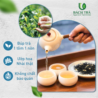 Trà Nhài Cam Túc Bách Trà | Nõn Trà 1 Tôm 1 Lá | Trà Xanh Thái Nguyên Ướp Hoa Nhài | Quà tặng Trà Cao Cấp | Hộp 80g