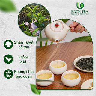 [TẶNG BÌNH] Bạch Trà Shan Tuyết Cao Cấp Bách Trà | Trà Trắng 1 Tôm 2 Lá | Đậm Vị, Thanh Mát, Ngọt Hậu | Gói 100g