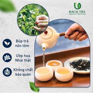 [TẶNG BÌNH] Trà Nhài Hảo Hạng Bách Trà I Trà Thái Nguyên Nõn Tôm Uớp Hoa Nhài I Hương Dịu, Thơm Lâu, Ngọt Hậu | Gói 100g