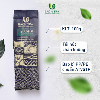 [TẶNG BÌNH] Trà Nhài Hảo Hạng Bách Trà I Trà Thái Nguyên Nõn Tôm Uớp Hoa Nhài I Hương Dịu, Thơm Lâu, Ngọt Hậu | Gói 100g