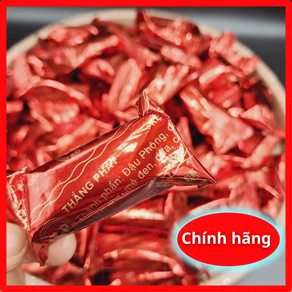 Kẹo đậu phộng xốp mềm ít ngọt, kẹo lạc T.P bánh kẹo chính hãng, túi 200g/500g, đồ ăn vặt HTC Food