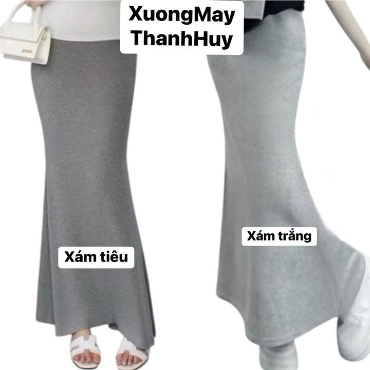 Chân Váy Dài, Chân Váy Midi bigsize 2 Dáng Xẻ Trước- Xẻ Sau trẻ trung
