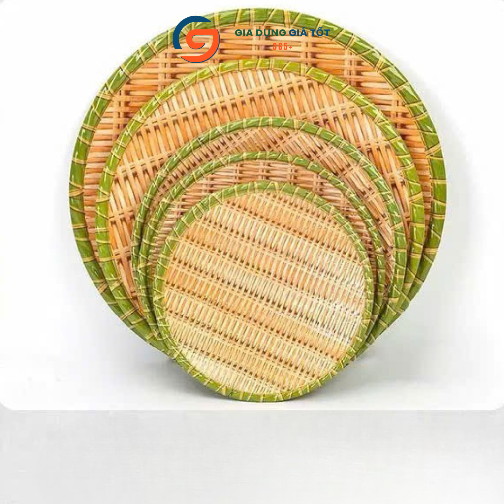 Đĩa nhựa giả mây tròn - đĩa bày đồ ăn, hoa quả, bánh kẹo, đĩa trang trí bàn ăn, đĩa phục vụ nhà hàng