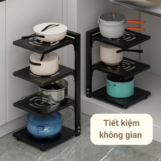 Kệ Bếp Đa Năng, Kệ Để Xoong Nồi Chảo 3 - 4 Tầng kích thước điều chỉnh linh hoạt – tiện ích nhà bếp
