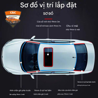 Dải dán viền kính lái & cửa sổ trời Ô Tô chữ T – Chống thấm nước, giảm tiếng ồn, bảo vệ nội thất