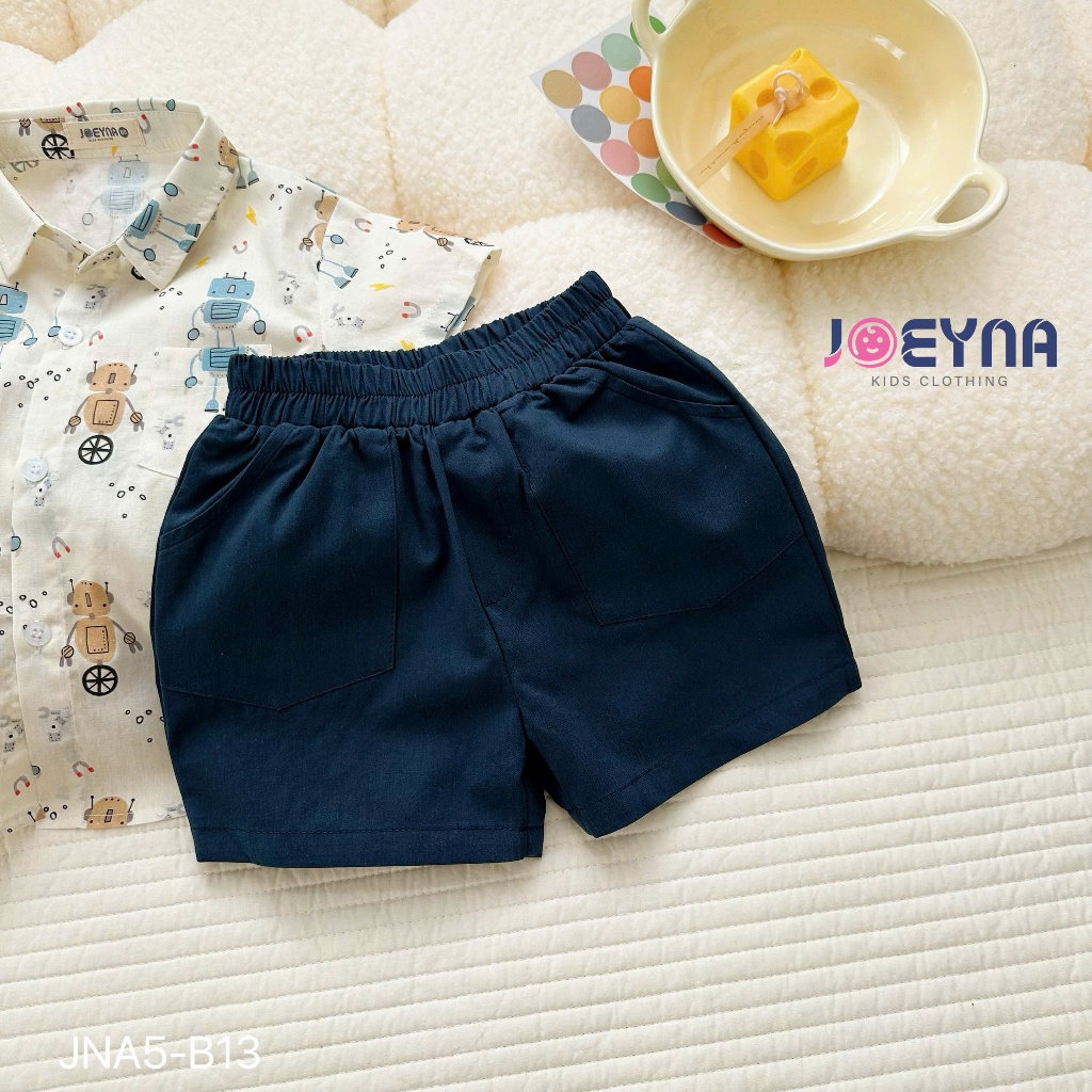 Bộ sơ mi Joeyna B13 in hình robot siêu cute cho bé 8-23kg