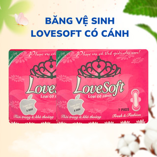GIÁ RẺ - Bịch 10 gói Băng Vệ Sinh LoveSoft Siêu Thấm Không Cánh và băng vệ sinh có cánh, gói 7 miếng