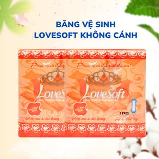 GIÁ RẺ - Bịch 10 gói Băng Vệ Sinh LoveSoft Siêu Thấm Không Cánh và băng vệ sinh có cánh, gói 7 miếng