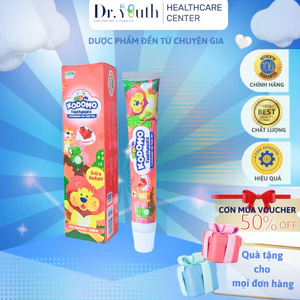 KEM ĐÁNH RĂNG TRẺ EM KODOMO (Tuýp 45g) Có 4 mùi hương: Dâu, Cam, Nho, Dưa lưới.
