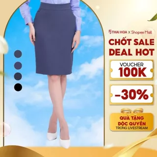 Chân váy nữ bút chì CVW-R01 chất liệu cotton tự nhiên các màu dáng dài, dáng ngắn 1 lớp Thái Hòa