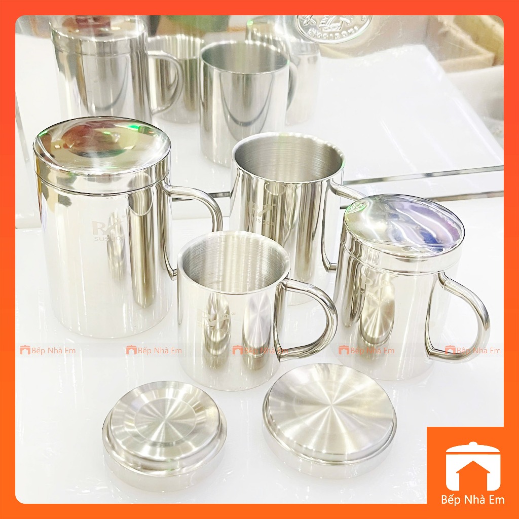 Ca Inox 304 2 Lớp Cách Nhiệt Có Nắp | Shopee Việt Nam
