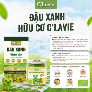 Đậu xanh hữu cơ C'LaVie 200g thuần hữu cơ, không biến đổi gen