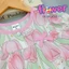 Bộ tole tay ngắn quần dài bé gái 1 nơ thiết kế viền tay áo xinh xắn 10-42kg - Đồ bộ tole Flower