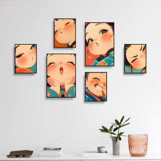COMBO 6 Tranh Decor Phòng, Tranh Dán Tường Decor, Chất Liệu Formex.