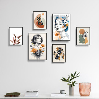 COMBO 6 Tranh Decor Phòng, Tranh Dán Tường Decor, Chất Liệu Formex.