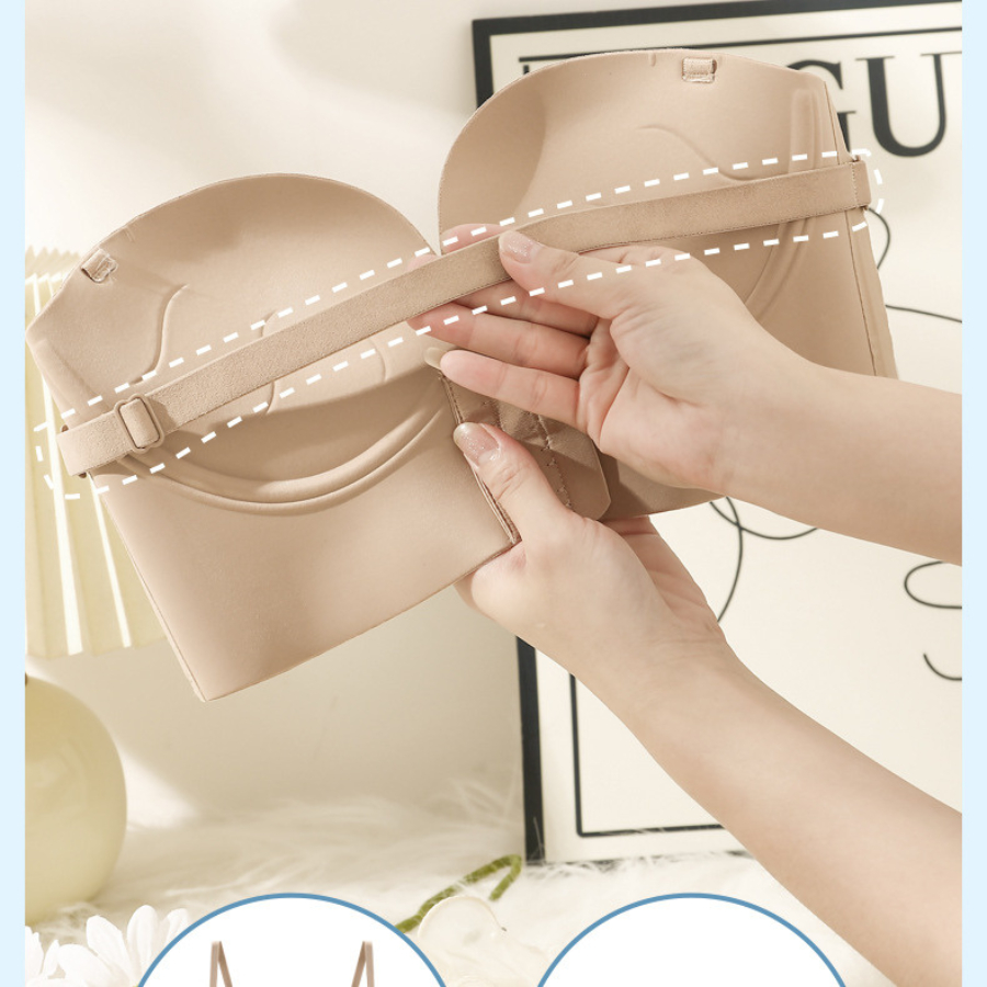 Áo Ngực Đúc Su Không Gọng Cài Trước Đệm 8cm Tạo Khe DORIS 8711