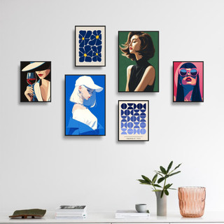 COMBO 6 Tranh Decor Phòng, Tranh Dán Tường Decor, Chất Liệu Formex.