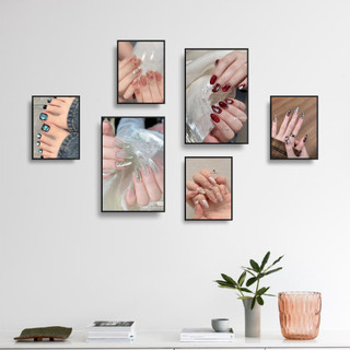 COMBO 6 Tranh Quán NAIL, Tranh Dán Tường Decor, Chất Liệu Formex.
