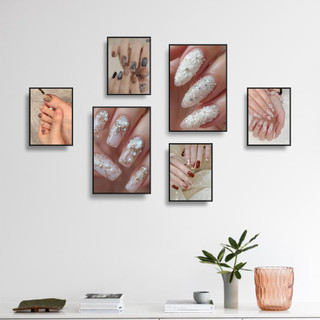 COMBO 6 Tranh Quán NAIL, Tranh Dán Tường Decor, Chất Liệu Formex.