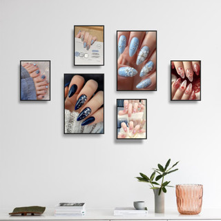 COMBO 6 Tranh Quán NAIL, Tranh Dán Tường Decor, Chất Liệu Formex.