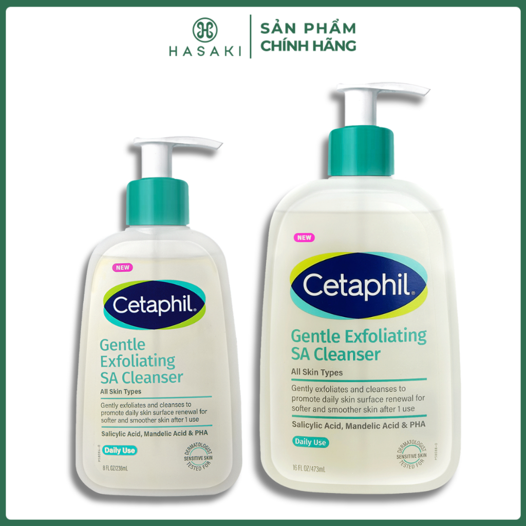 Gel Rửa Mặt Cetaphil Sạch Sâu, Tẩy Tế Bào Chết Dịu Nhẹ Gentle Exfoliating SA Cleanser Hasaki Chính Hãng