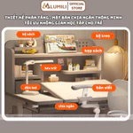 Bàn học sinh Lumili E10 plus có giá sách chống gù chống cận, bàn học chống gù cho trẻ em kèm ghế xoay — ảnh 5