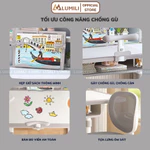 Bàn học sinh Lumili E10 plus có giá sách chống gù chống cận, bàn học chống gù cho trẻ em kèm ghế xoay — ảnh 7