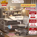 Bàn học sinh Lumili E10 plus có giá sách chống gù chống cận, bàn học chống gù cho trẻ em kèm ghế xoay — ảnh 1