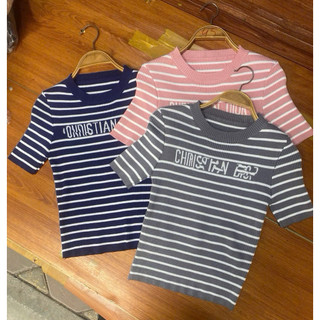 LT - Áo len tăm nữ cộc tay chữ ngang ngực cổ tròn free size 956