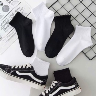 Combo 10 Đôi Tất/Vớ Cổ Ngắn Trắng Cotton Co Giãn, Thoáng Khí, Êm Chân, Dễ Phối Đồ, Nam Nữ Unisex