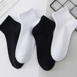 Combo 10 Đôi Tất/Vớ Cổ Ngắn Trắng Cotton Co Giãn, Thoáng Khí, Êm Chân, Dễ Phối Đồ, Nam Nữ Unisex