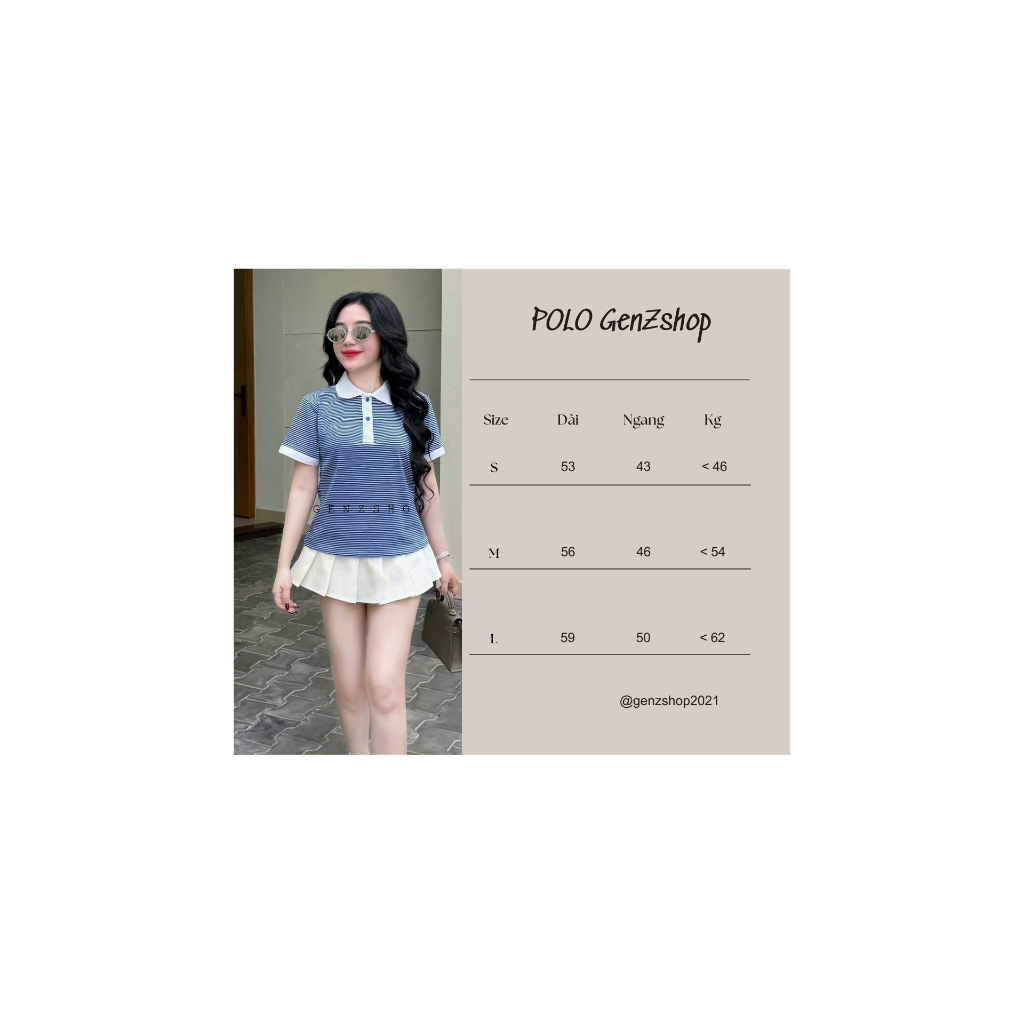 Áo Thun Polo Sọc Nữ  Cotton Co Giãn Đơn Giản Thanh Lịch BST26