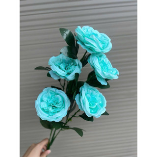 Cành hoa trà Ohara 5 bông cao cấp 1m - Hoa lụa Hạnh Hoan