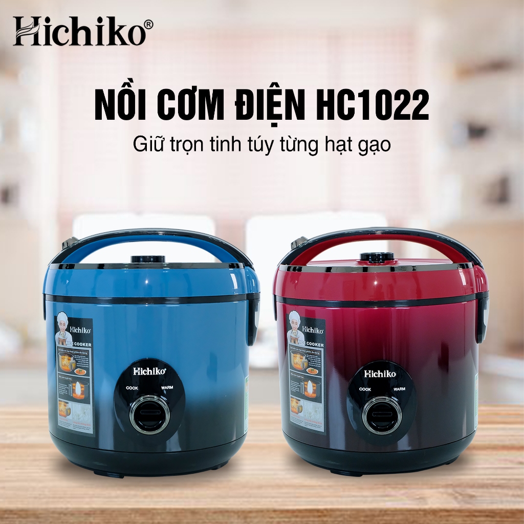 Nồi cơm điện Hichiko 1.8L cơm ngon dẻo thơm, phù hợp gia đình 6-10 người - HC1022