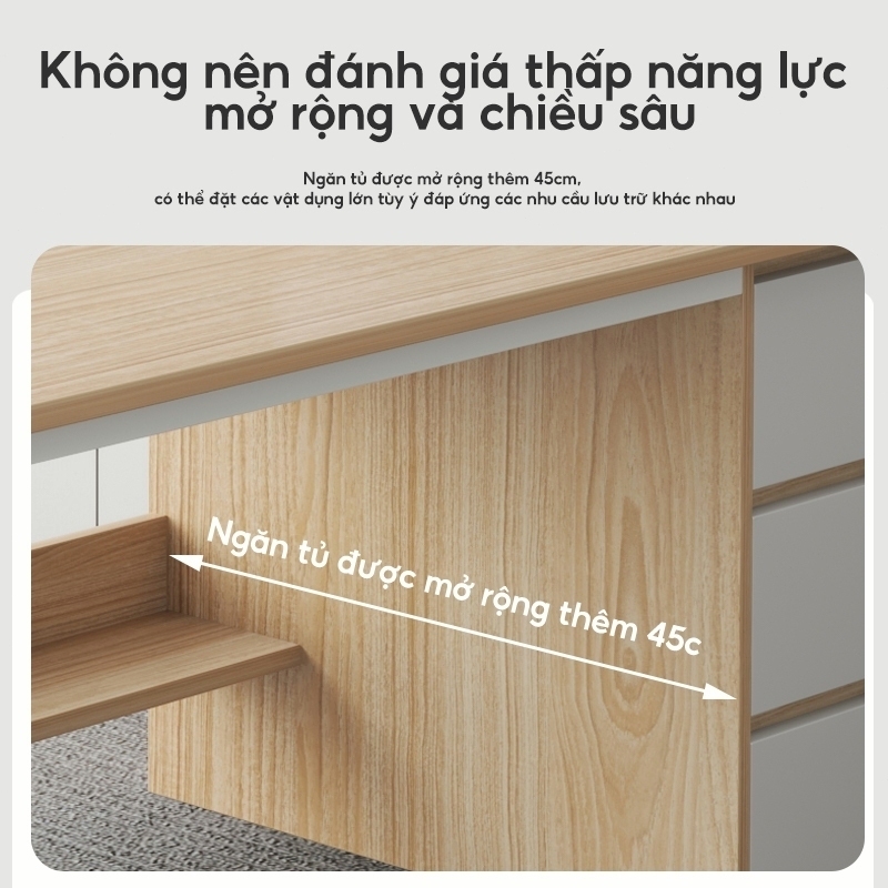 HUHU bàn làm việc máy tính hiện đại kèm tủ lưu trữ đa năng phù hợp văn phòng và phòng học - ảnh 4