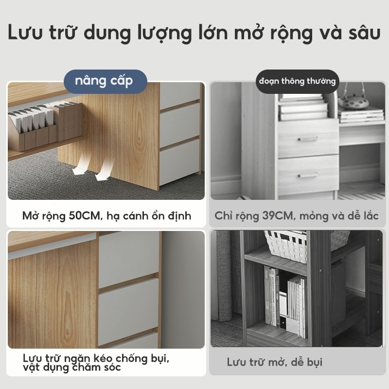 HUHU bàn làm việc máy tính hiện đại kèm tủ lưu trữ đa năng phù hợp văn phòng và phòng học - ảnh 7