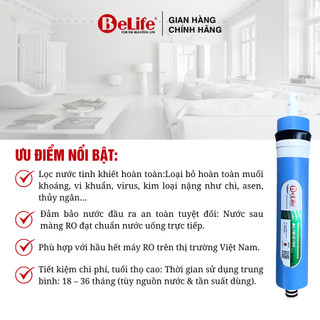 Màng lọc nước Ro Belife xanh lõi số 4 dùng cho máy lọc nước gia đình, loại bỏ tạp chất & kim loại nặng