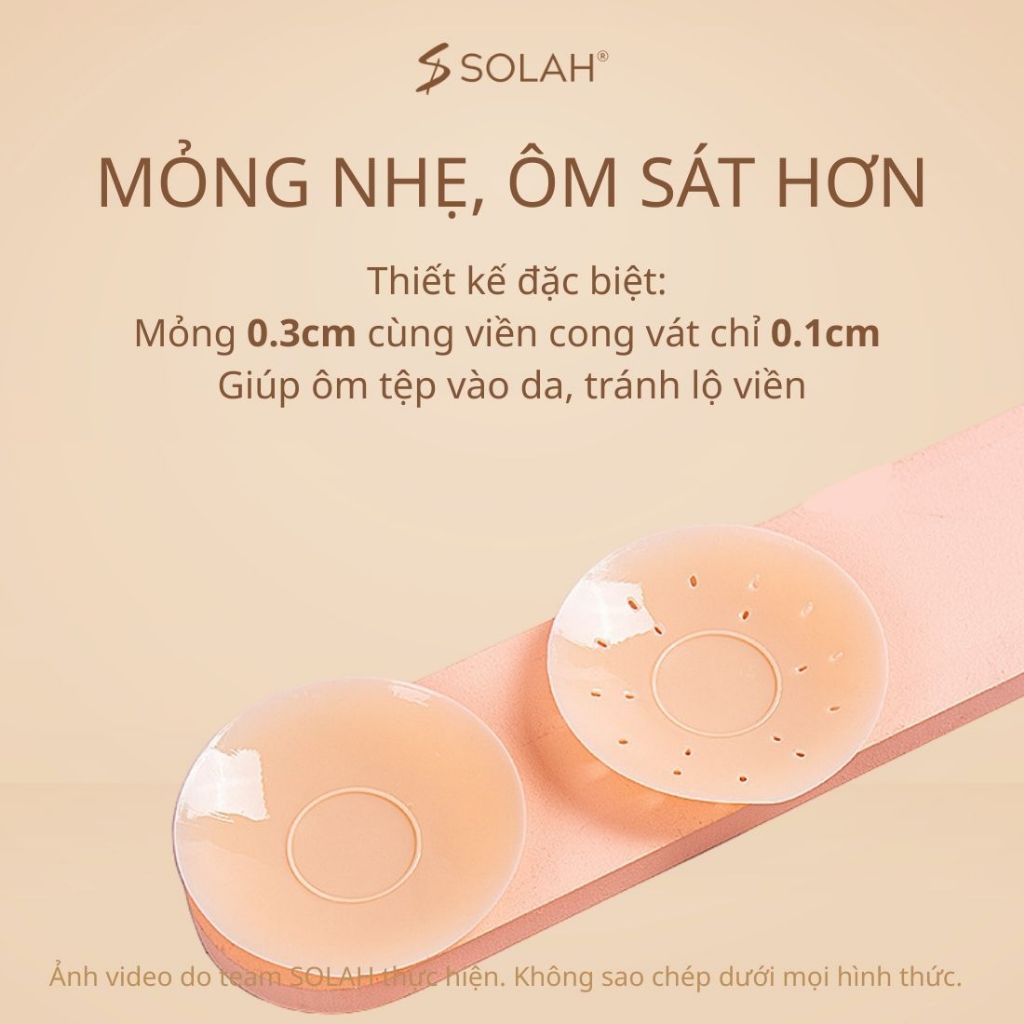 Miếng Dán Ngực Nữ Silicone SOLAH Núm Không Gel Có Lỗ Hạt Vừng Chống Mồ Hôi 6 Màu Biển Du Lịch NP12