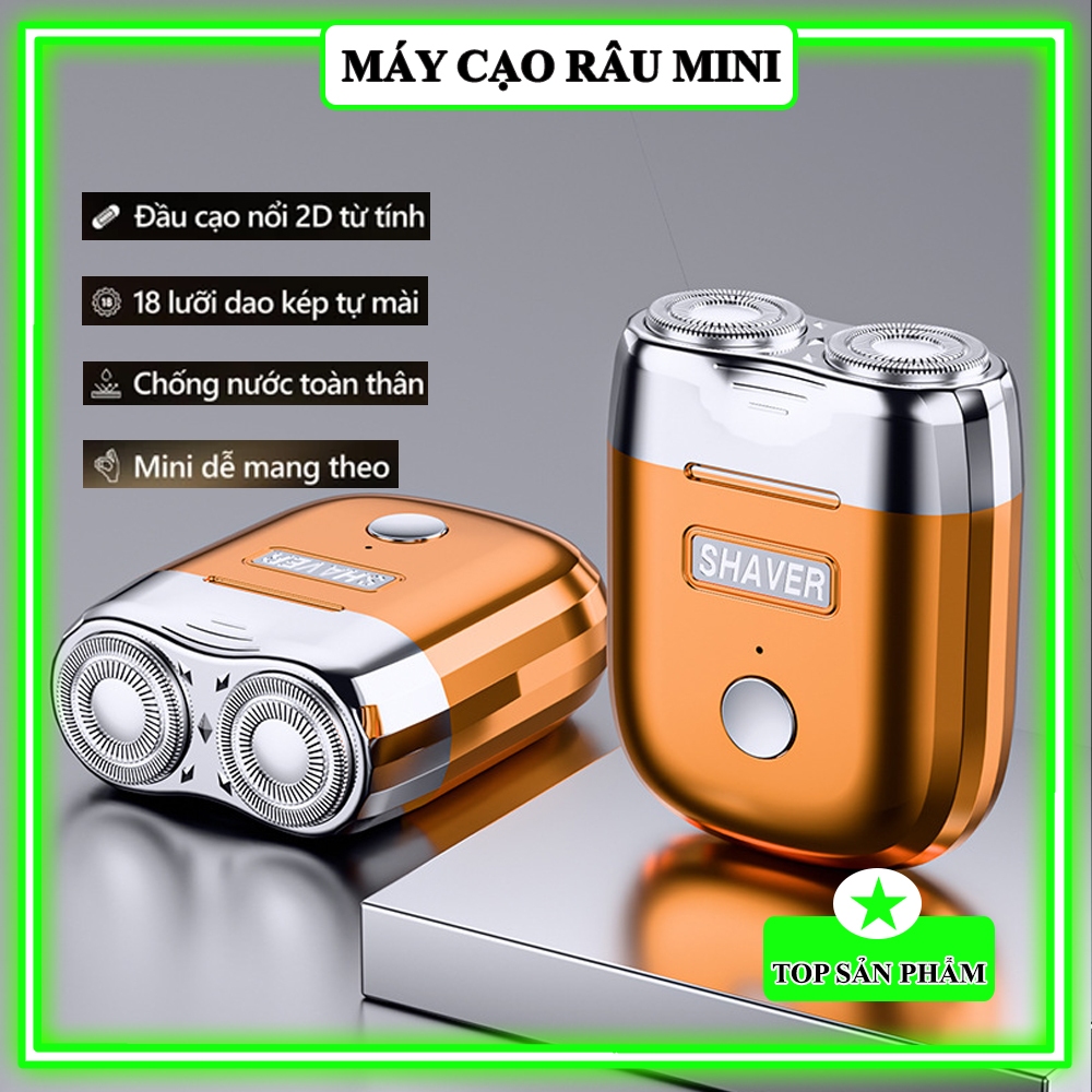 Máy Cạo Râu Cầm Tay Mini, Lưỡi Dao Kép Tự Mài, Chống Nước, Đầu Cạo Nổi ...